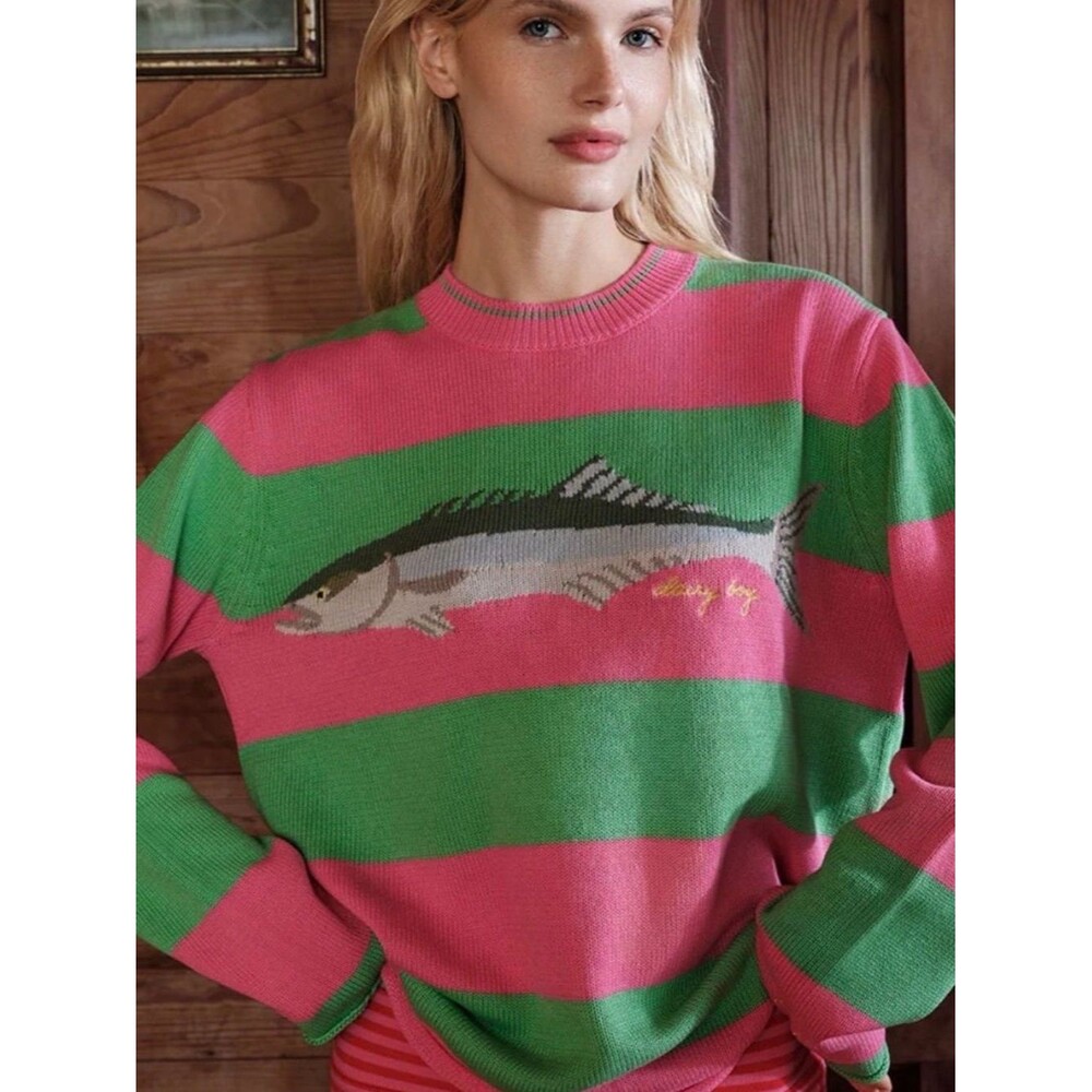 Dairy Boy Bluefish Sweater in Watermelon